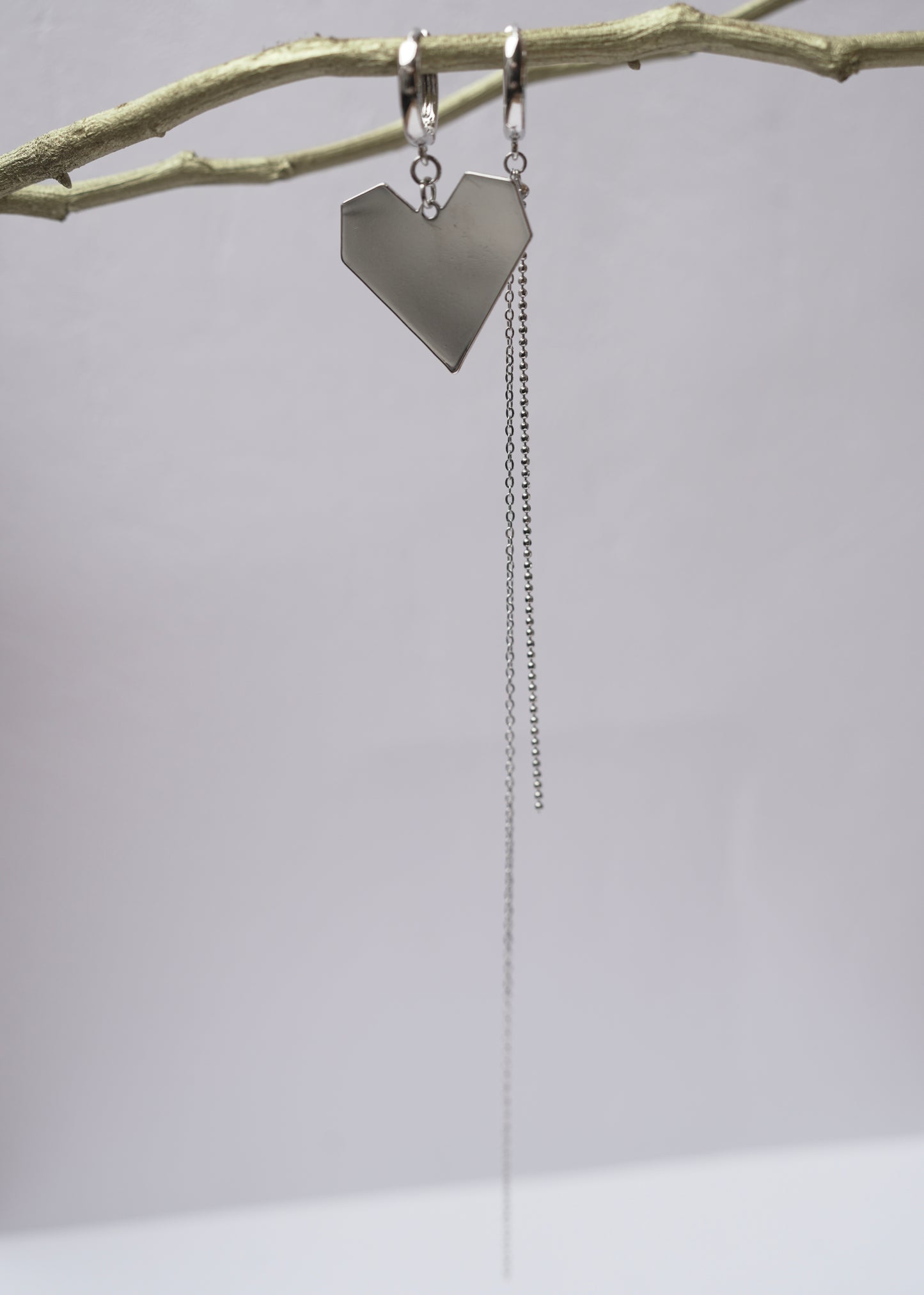 METALLIC HEART earrings