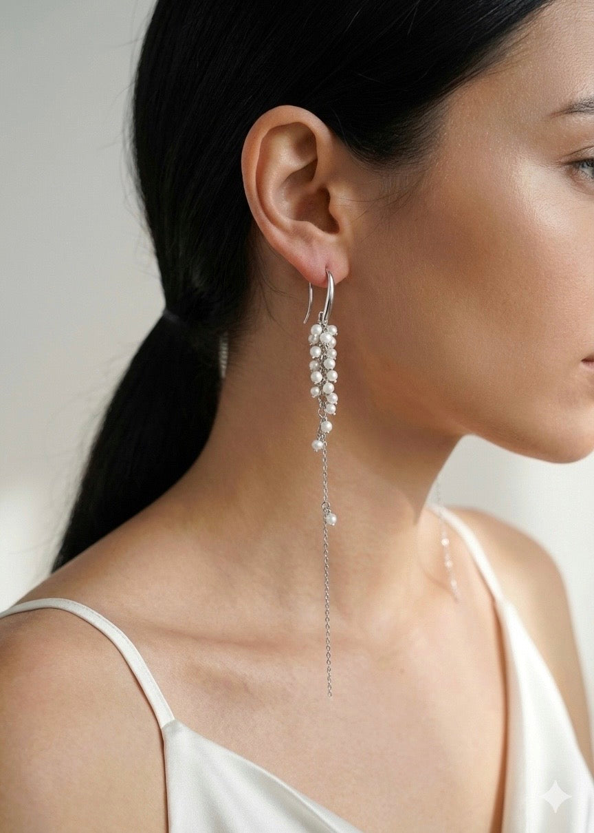 PEARL LILY OF THE VALLEY earrings