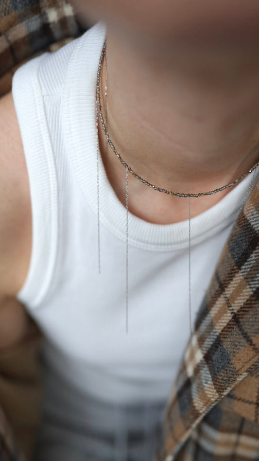 RAIN choker long/grey