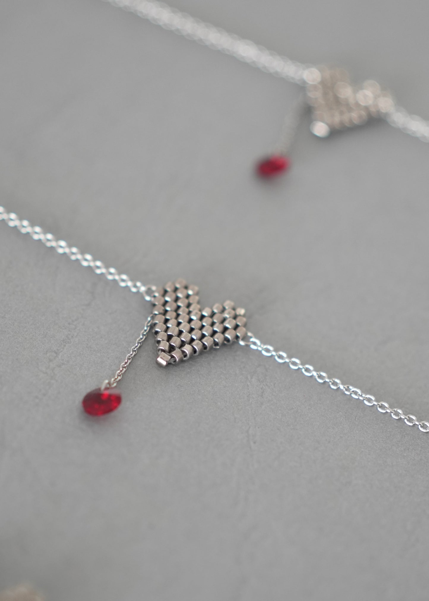 HEART with blood drop necklace