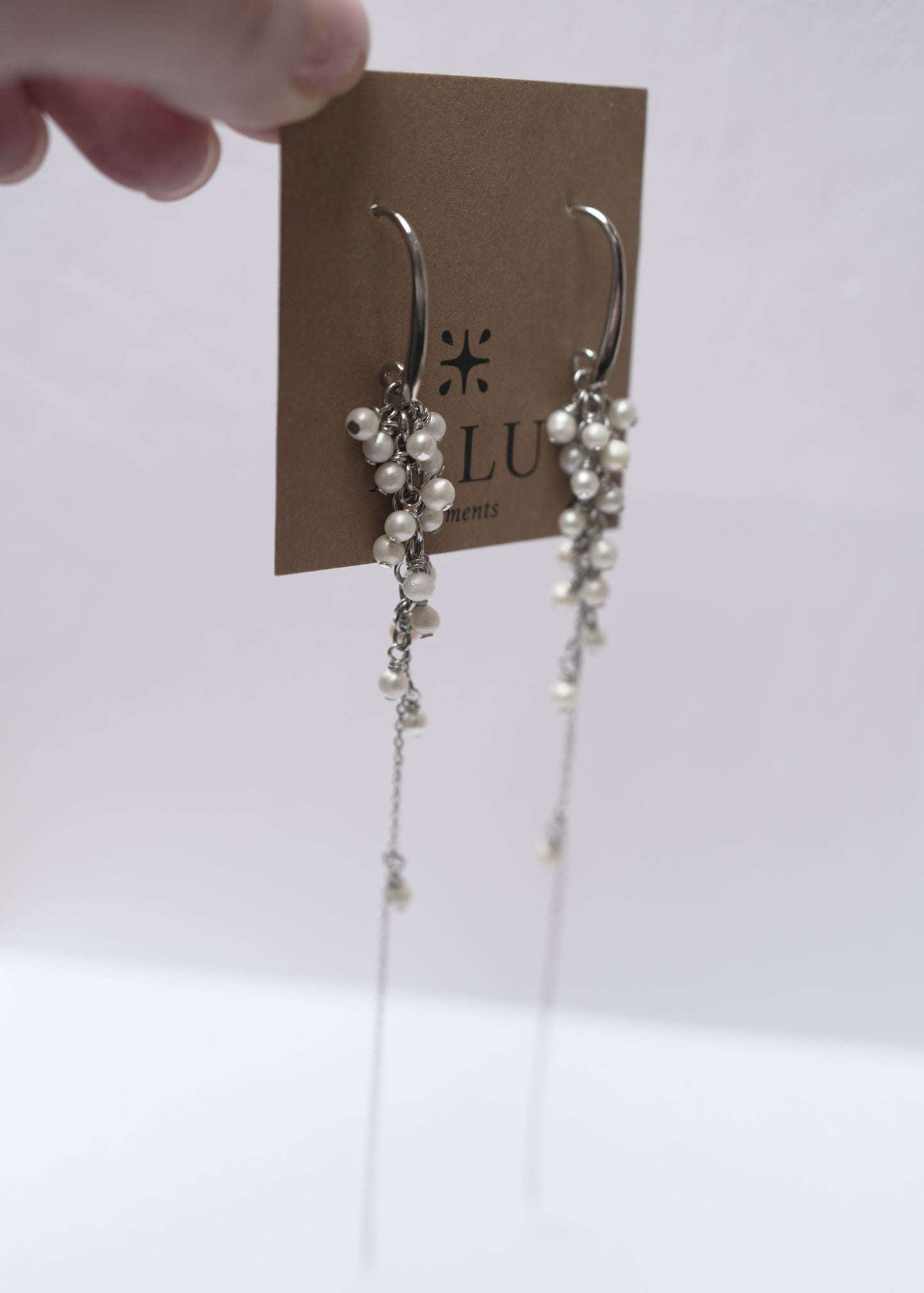 PEARL LILY OF THE VALLEY earrings